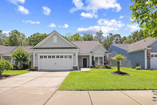 1290 Prescott Cir, Myrtle Beach, SC 29577 - view of front of house with an attached garage, a front lawn, and driveway