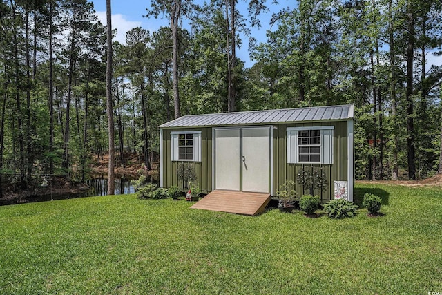 view of shed