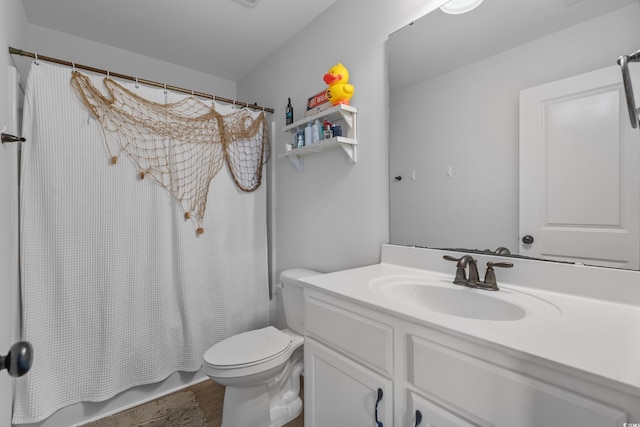 3620 Diamond Stars Way, Little River, SC 29566 - full bath with vanity, toilet, shower / bath combo with shower curtain, and wood finished floors