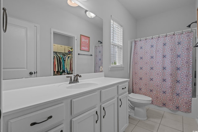 3620 Diamond Stars Way, Little River, SC 29566 - bathroom with tile patterned floors, toilet, vanity, and shower / bath combo