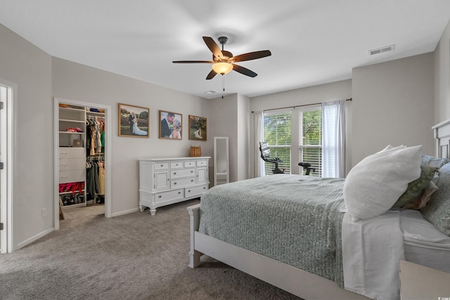 3620 Diamond Stars Way, Little River, SC 29566 - bedroom with a spacious closet, carpet floors, a ceiling fan, a closet, and baseboards