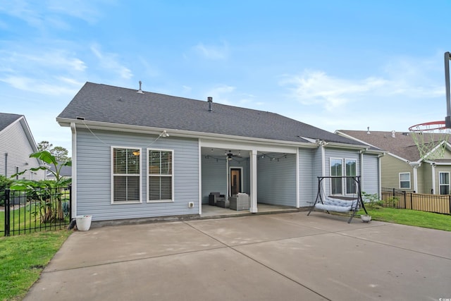 3620 Diamond Stars Way, Little River, SC 29566 - rear view of house with ceiling fan, a patio, and fence
