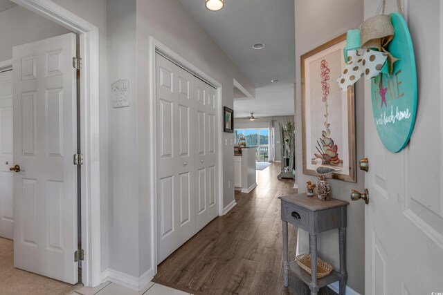 4450 Turtle Ln Unit 2-A, Little River, SC 29566 - corridor featuring recessed lighting, baseboards, and wood finished floors