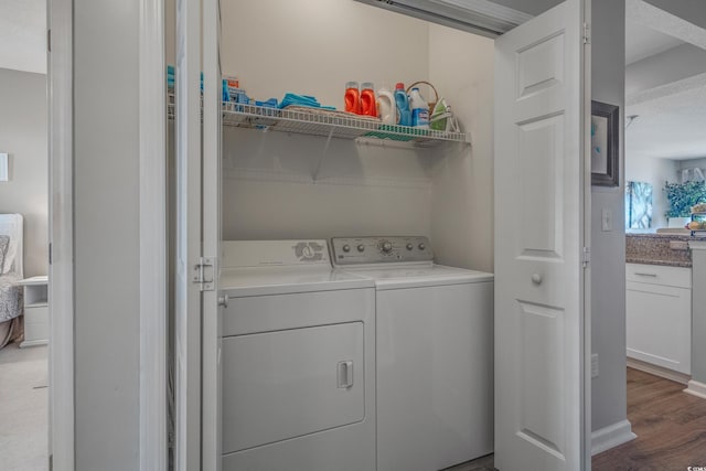 4450 Turtle Ln Unit 2-A, Little River, SC 29566 - laundry room featuring washer and clothes dryer and wood finished floors