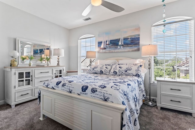 815 Murray Ave, Myrtle Beach, SC 29577 - bedroom featuring dark colored carpet and a ceiling fan