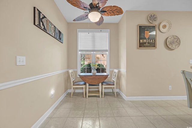 3071 Alice Ln, Little River, SC 29566 - dining room with ceiling fan and light tile patterned floors