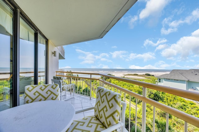 balcony with a water view