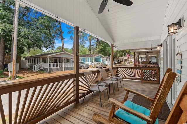 6001-1732 S Kings Hwy, Myrtle Beach, SC 29575 - deck with a ceiling fan and a residential view