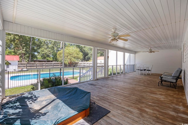 62 Warbler St, Georgetown, SC 29440 - sunroom / solarium with outdoor dining space and a ceiling fan