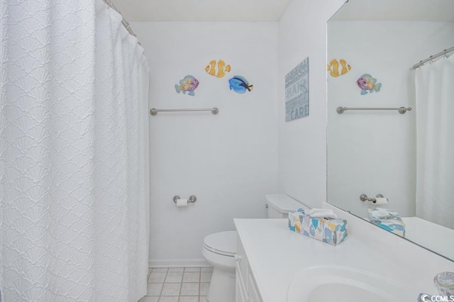 404 1st Ave N Unit H, North Myrtle Beach, SC 29582 - bathroom featuring vanity, tile patterned flooring, and toilet
