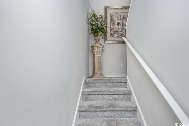 404 1st Ave N Unit H, North Myrtle Beach, SC 29582 - stairs with baseboards and carpet floors