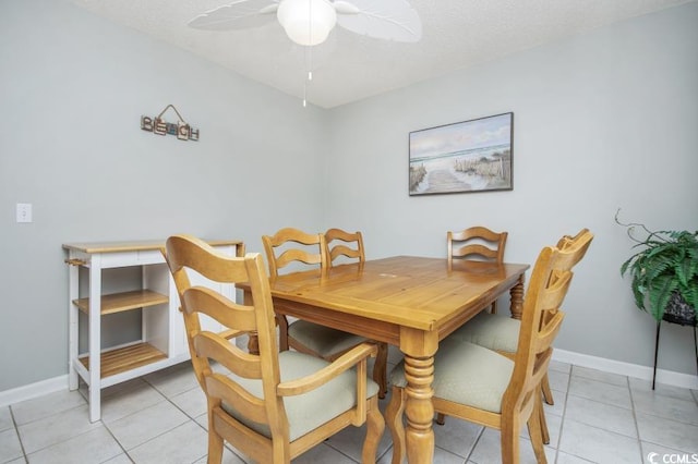 404 1st Ave N Unit H, North Myrtle Beach, SC 29582 - dining area featuring a ceiling fan, light tile patterned floors, and baseboards