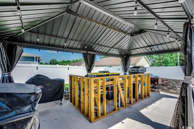 garage featuring fence