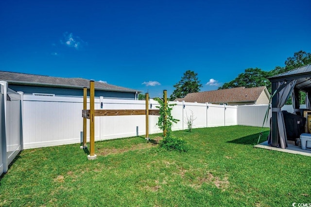 view of yard featuring a gazebo