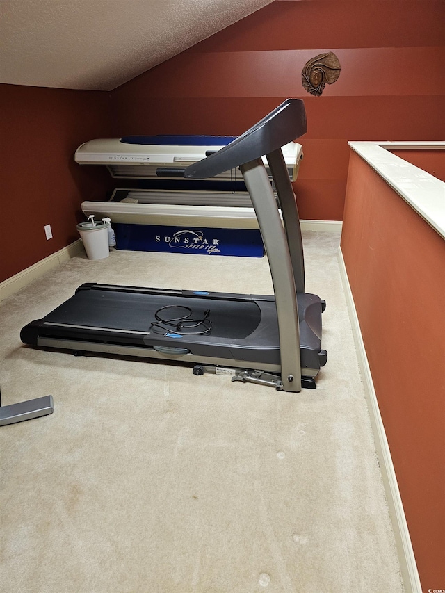 1426 Saint Thomas Cir Unit A 3, Myrtle Beach, SC 29577 - exercise area with carpet and lofted ceiling