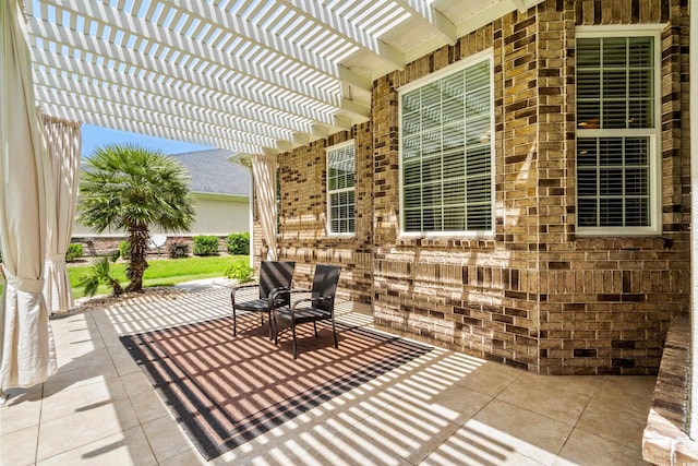 view of patio with a pergola