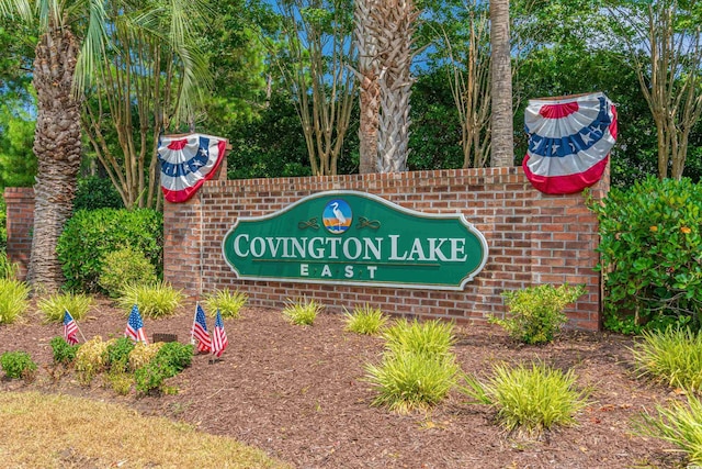 view of community sign