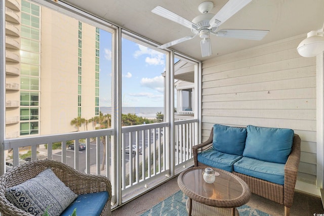 210 N Ocean Blvd Unit 333, North Myrtle Beach, SC 29582 - sunroom / solarium with a ceiling fan and plenty of natural light