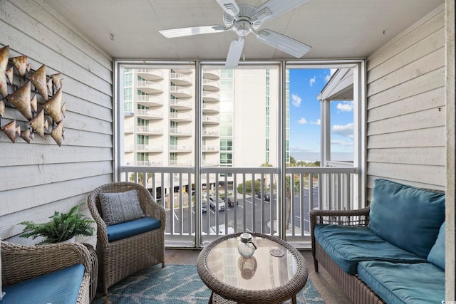 210 N Ocean Blvd Unit 333, North Myrtle Beach, SC 29582 - sunroom with ceiling fan