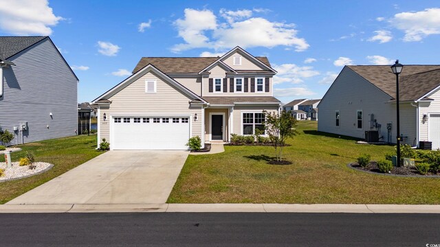 4410 Honir Dr, Myrtle Beach, SC 29579 - traditional home with driveway, central AC, and a front lawn
