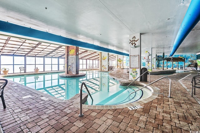 3000 N Ocean Blvd N Unit 1401, Myrtle Beach, SC 29577 - indoor pool with a patio and a lanai