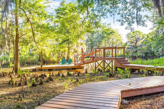 509 Heston Point Dr, Pawleys Island, SC 29585 - deck featuring view of wooded area