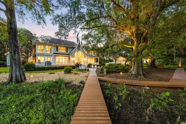 509 Heston Point Dr, Pawleys Island, SC 29585 - view of back of house at dusk