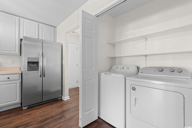 2072 Haystack Way, Myrtle Beach, SC 29579 - washroom featuring washing machine and clothes dryer and dark wood finished floors