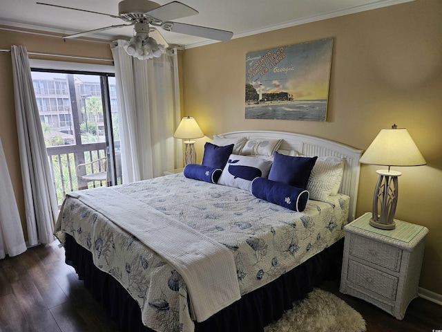 207 N 3rd Ave N Unit 247, North Myrtle Beach, SC 29582 - bedroom with wood finished floors, crown molding, and ceiling fan
