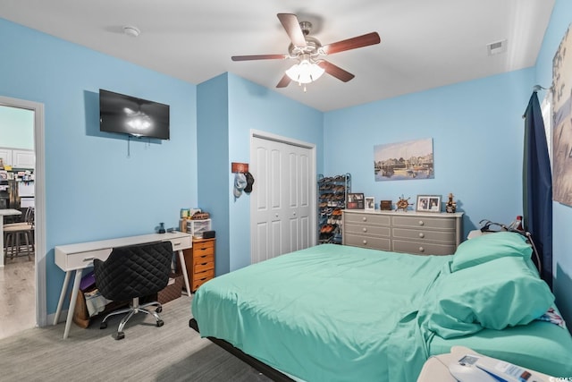 4338 Grande Harbour Blvd, Little River, SC 29566 - bedroom with a closet, a ceiling fan, and carpet floors