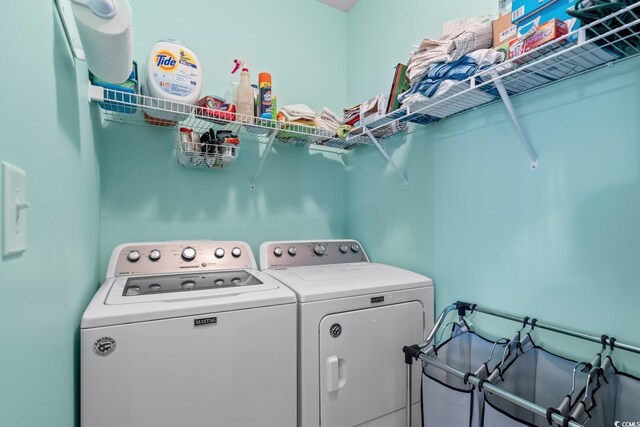 4338 Grande Harbour Blvd, Little River, SC 29566 - clothes washing area featuring separate washer and dryer