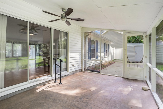 4311 Bradford Cir, Myrtle Beach, SC 29588 - unfurnished sunroom featuring ceiling fan and lofted ceiling