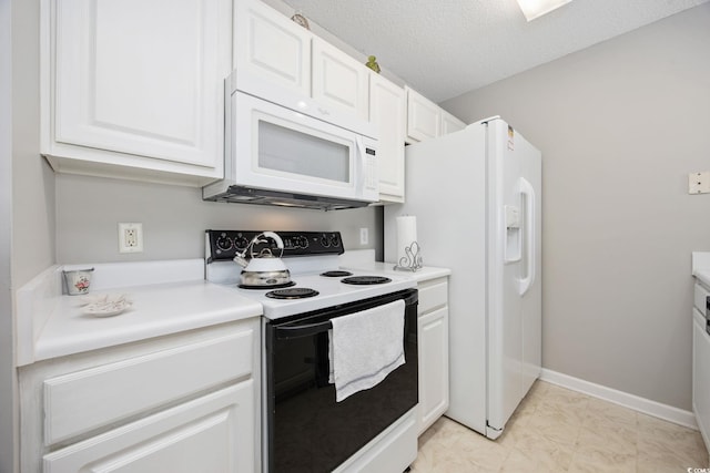4506 W Harbor Ct Unit U-15, Little River, SC 29566 - kitchen with white appliances, white cabinetry, light countertops, and a textured ceiling