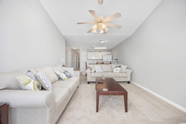 4506 W Harbor Ct Unit U-15, Little River, SC 29566 - living room featuring light carpet and ceiling fan