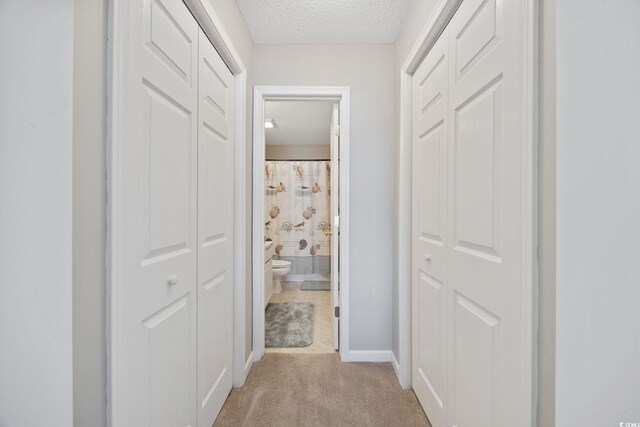 4506 W Harbor Ct Unit U-15, Little River, SC 29566 - hall with a textured ceiling and light colored carpet