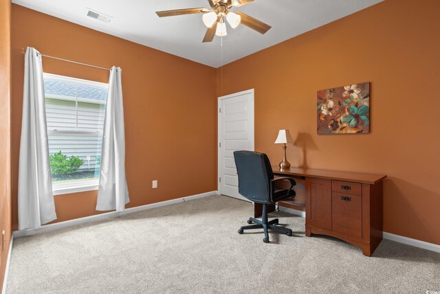 3021 Sistine St, Myrtle Beach, SC 29579 - office space with light carpet, a ceiling fan, and baseboards