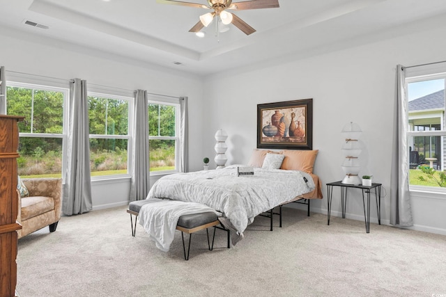 3021 Sistine St, Myrtle Beach, SC 29579 - carpeted bedroom featuring a tray ceiling, multiple windows, and baseboards