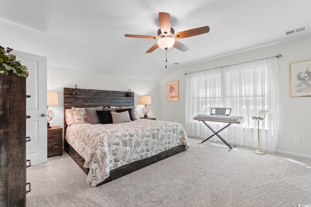 818 Mourning Dove Dr, Myrtle Beach, SC 29577 - carpeted bedroom with lofted ceiling and ceiling fan
