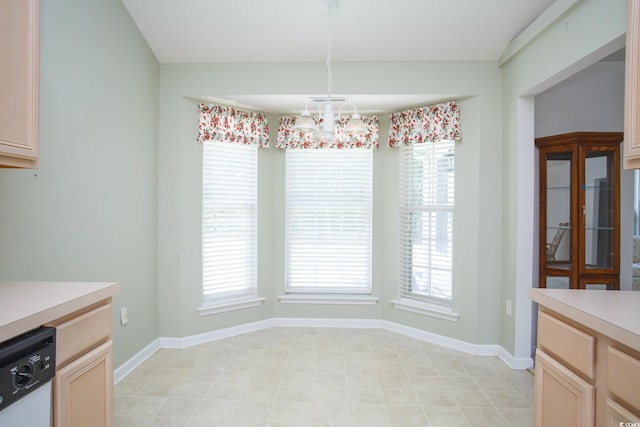 1044 Vestry Dr, Murrells Inlet, SC 29576 - unfurnished dining area featuring a chandelier and baseboards