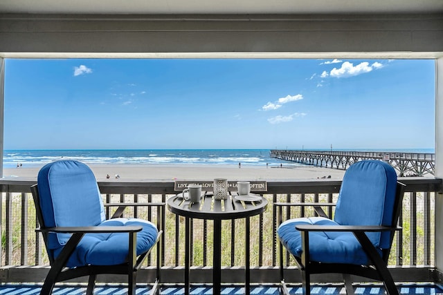 6000 N Ocean Blvd Unit 119, North Myrtle Beach, SC 29582 - balcony with view of water and beach