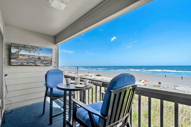 6000 N Ocean Blvd Unit 119, North Myrtle Beach, SC 29582 - balcony featuring view of water and beach