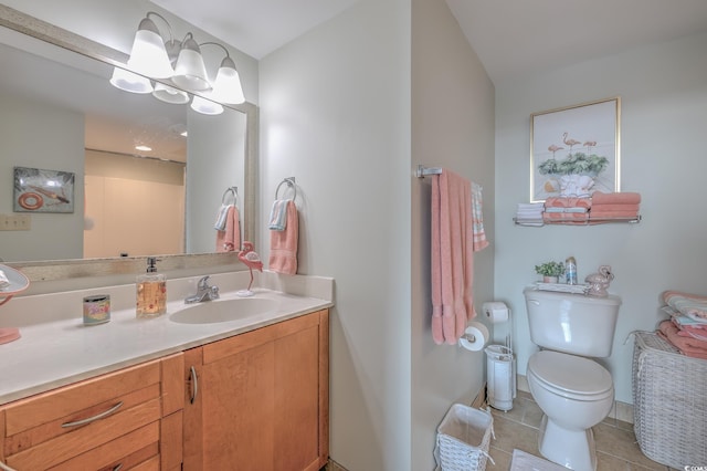 2100 Sea Mountain Hwy Unit 202, North Myrtle Beach, SC 29582 - bathroom featuring toilet, vanity, and tile patterned flooring