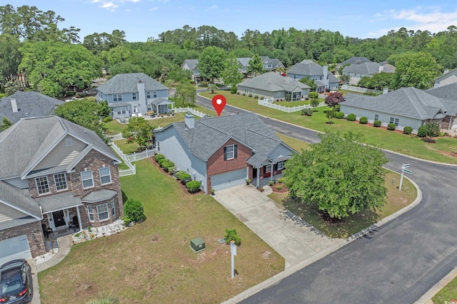 aerial view of residential area