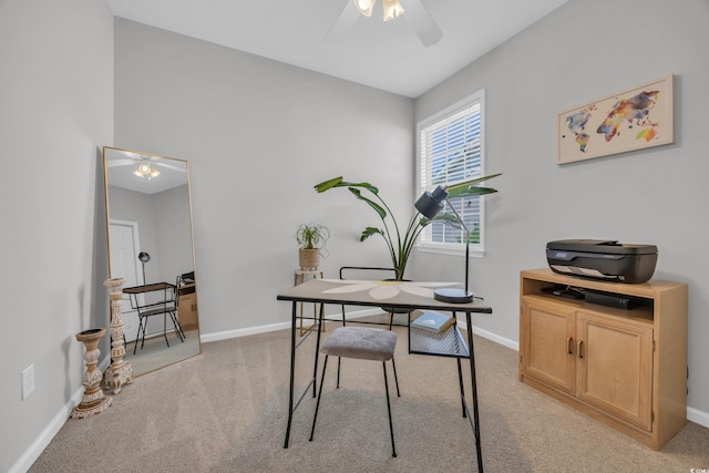 1451 Virginia Pine Dr, Longs, SC 29568 - office space with ceiling fan, light carpet, and baseboards