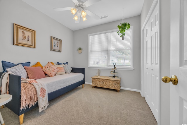 1451 Virginia Pine Dr, Longs, SC 29568 - carpeted bedroom featuring a closet, baseboards, and ceiling fan