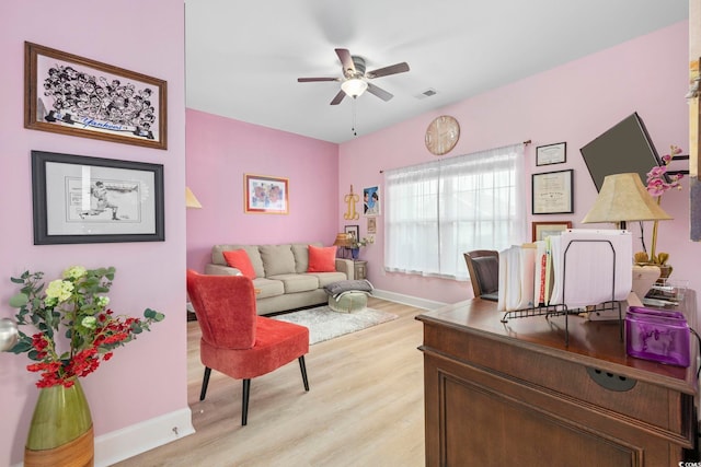 605 Ginger Lily Way, Little River, SC 29566 - office with light wood finished floors, ceiling fan, and baseboards