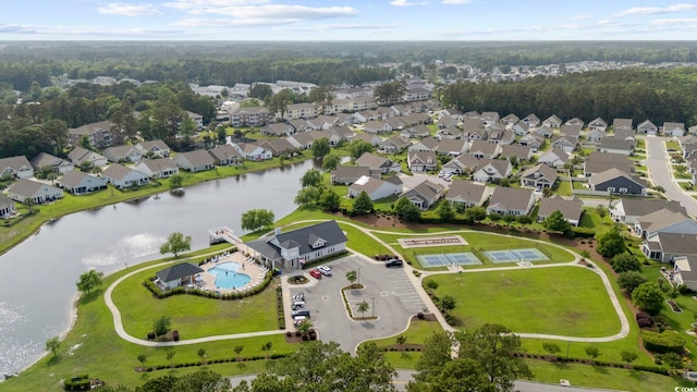605 Ginger Lily Way, Little River, SC 29566 - aerial perspective of suburban area featuring a pool area and a nearby body of water