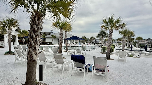 view of patio with a community pool