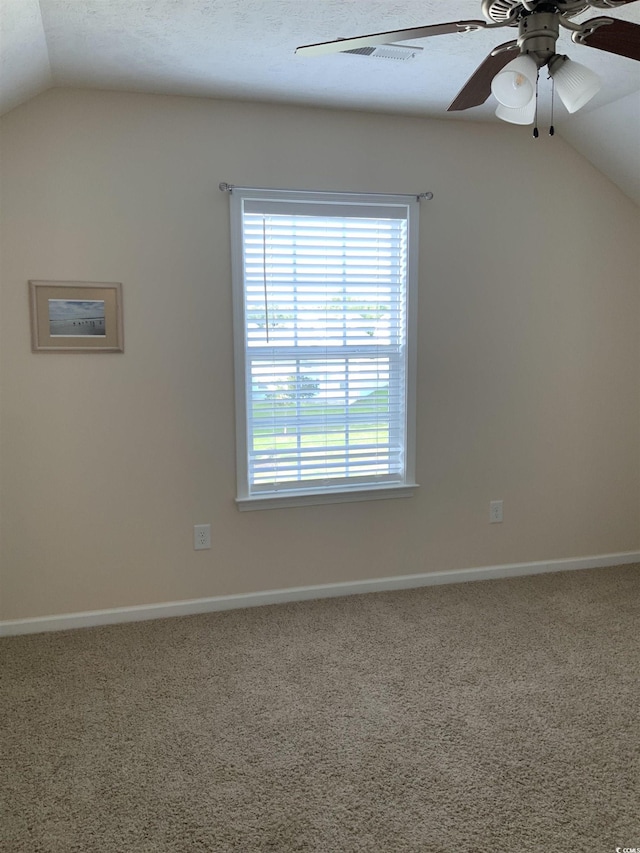 739 Shell Creek Cir Unit 739, North Myrtle Beach, SC 29582 - additional living space featuring vaulted ceiling, carpet flooring, ceiling fan, and baseboards