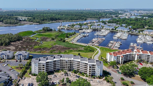 4440 Nassau Ct Unit 308, Little River, SC 29566 - aerial view of numerous boat docks and a nearby body of water